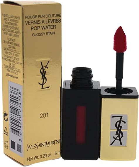 YSL Dewy Red (201) Glossy Stain Pop Water Product Info